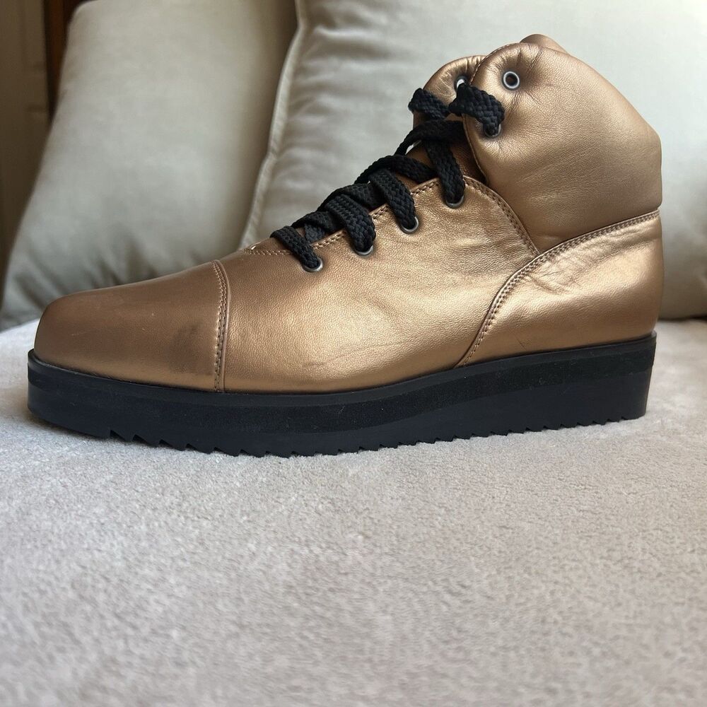 Walter Steiger Copper Soft Leather Ankle Boots Women EU 37.5 US 7.5‎ Black Laces